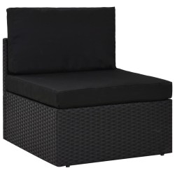 vidaXL Set Divani da Giardino 2 pz in Polyrattan Nero