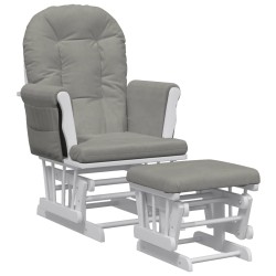 vidaXL Poltrona Glider con Sgabello Grigio Chiaro in Tessuto