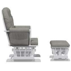 vidaXL Poltrona Glider con Sgabello Grigio Chiaro in Tessuto