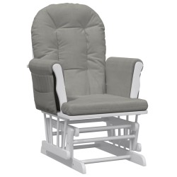 vidaXL Poltrona Glider con Sgabello Grigio Chiaro in Tessuto