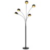 Lampada da Terra 200 cm 5 Bulbi E14 Nero e Oro