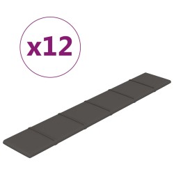 vidaXL Pannelli Murali 12 pz Grigio Scuro 90x15 cm Tessuto 1,62 m²