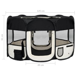   Box per Cani Pieghevole con Borsa Trasporto Nero 125x125x61 cm