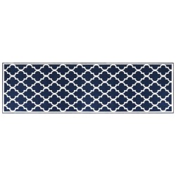 vidaXL Tappeto da Esterno Navy e Bianco 80x250 cm Design Reversibile