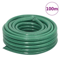 vidaXL Set Tubo da Giardino con Raccordi Verde 0,9" 100 m in PVC