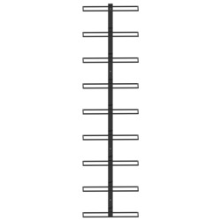   Portavini da Parete per 9 Bottiglie Nero in Ferro