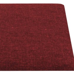 vidaXL Pannelli Murali 12 pz Rosso Vino 90x15 cm Tessuto 1,62 m²