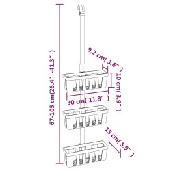 vidaXL Ripiani Pensili da Doccia 30x15x(67-105) cm in Alluminio