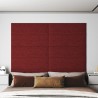 vidaXL Pannelli Murali 12 pz Rosso Vino 90x30 cm in Tessuto 3,24 m²