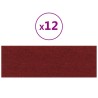 vidaXL Pannelli Murali 12 pz Rosso Vino 90x30 cm in Tessuto 3,24 m²