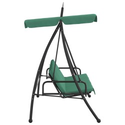 vidaXL Panca a Dondolo con Baldacchino Verde 198 cm Tessuto e Acciaio