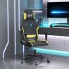 vidaXL Sedia da Gaming Nero e Verde Chiaro in Tessuto