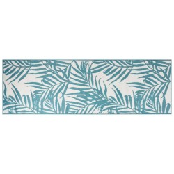 vidaXL Tappeto da Esterno Aqua e Bianco 80x250 cm Design Reversibile