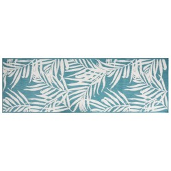 vidaXL Tappeto da Esterno Aqua e Bianco 80x250 cm Design Reversibile