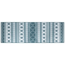 vidaXL Tappeto da Esterno Aqua e Bianco 80x250 cm Design Reversibile