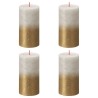 Bolsius Candele Pilastro Rustiche Sunset 4 pz 130x68 mm Grigio e Oro