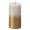 Bolsius Candele Pilastro Rustiche Sunset 4 pz 130x68 mm Grigio e Oro