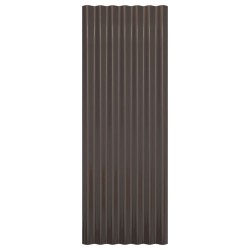   Pannelli Tetto 12pz Acciaio Verniciato Polvere Marrone 100x36cm