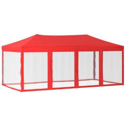   Tenda per Feste Pieghevole con Pareti Laterali Rosso 3x6 m