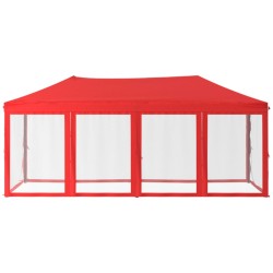   Tenda per Feste Pieghevole con Pareti Laterali Rosso 3x6 m