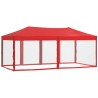   Tenda per Feste Pieghevole con Pareti Laterali Rosso 3x6 m