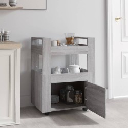   Carrello da Cucina Grigio Sonoma 60x45x80 cm Legno ingegnerizzato