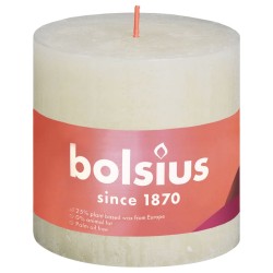 Bolsius Candele Rustiche a Colonna Shine 3 pz 100x100 mm Perla