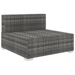   Seduta Centrale Modulare 1 pz con Cuscini in Polyrattan Grigio