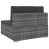   Seduta Centrale Modulare 1 pz con Cuscini in Polyrattan Grigio