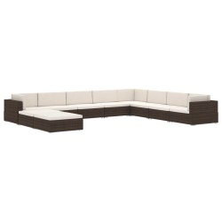   Seduta Centrale Modulare 1 pz con Cuscini in Polyrattan Grigio