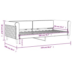 vidaXL Letto da Giorno Verde Scuro 90x200 cm in Velluto