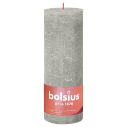 Bolsius Candele Rustiche Colonna Shine 4 pz 190x68 mm Grigio Sabbia