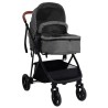 vidaXL Passeggino 3 in 1 Grigio Chiaro e Nero in Acciaio