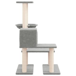    Albero per Gatti con Tiragraffi in Sisal Grigio Chiaro 94,5 cm