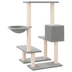    Albero per Gatti con Tiragraffi in Sisal Grigio Chiaro 94,5 cm