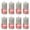 Bolsius Candele Rustiche a Colonna Shine 8 pz 100x50 mm Grigio Sabbia