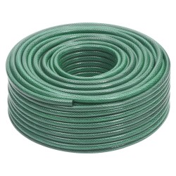 vidaXL Set Tubo da Giardino con Raccordi Verde 0,6" 100 m in PVC