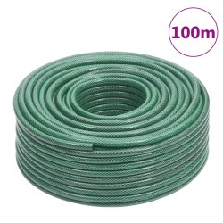 vidaXL Set Tubo da Giardino con Raccordi Verde 0,6" 100 m in PVC