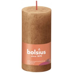 Bolsius Candele Rustiche a Colonna Shine 8 pz 100x50 mm Marrone Spezia