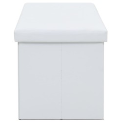 Cassapanca Pieghevole in Similpelle 110x38x38 cm Bianco