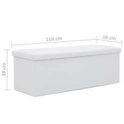 Cassapanca Pieghevole in Similpelle 110x38x38 cm Bianco