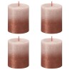 Bolsius Candele Pilastro Rustiche Sunset 4 pz 80x68 mm Rosa e Ambra