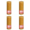 Bolsius Candele Rustiche Colonna Shine 4 pz 190x68 mm Giallo Favo