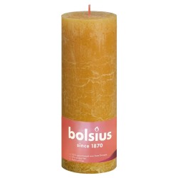 Bolsius Candele Rustiche Colonna Shine 4 pz 190x68 mm Giallo Favo