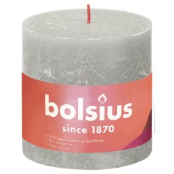 Bolsius Candele Rustiche a Colonna Shine 3 pz 100x50 mm Grigio Sabbia