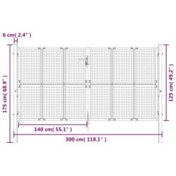 vidaXL Cancello Giardino Antracite 300x175 cm in Acciaio