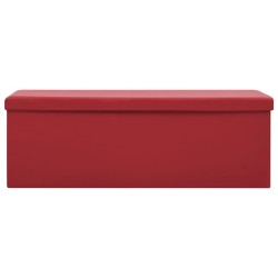 vidaXL Panca Portaoggetti Pieghevole Rosso Vino in PVC