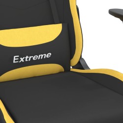 vidaXL Sedia da Gaming Nero e Giallo in Tessuto