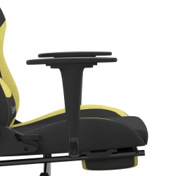 vidaXL Sedia da Gaming Massaggio e Poggiapiedi Nero e Verde Chiaro