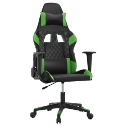 vidaXL Sedia da Gaming Massaggiante Nero e Verde in Similpelle